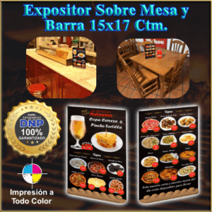 Expositor Sobre mesa y barra 15x17 Ctm.