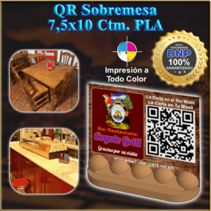 QR Sobremesa 7,5x10 Ctm. PLA