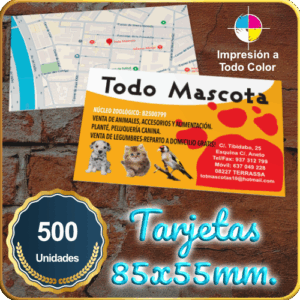 Tarjetas de visita 500 Unidades.