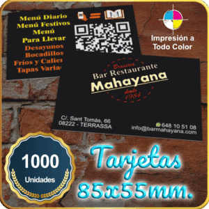 Tarjetas de visita 1000 Unidades.